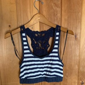 New Summer bra top white and blue stripes